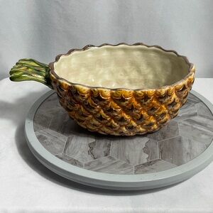 Tropical Pineapple Ceramic Serving Bowl Hand Painted Tabletops Unlimited